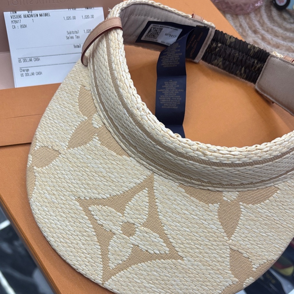 Louis Vuitton Cream and Tan Visor Hat
